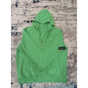 Polo Ralph Lauren Green Cotton Full Zip Hooded Hoodie Men's 2XL Pockets